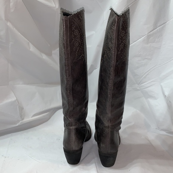 FRANCO Sarto Gray Ponzi Heeled Boot With Perforated Design Size 8M - Picture 4 of 15